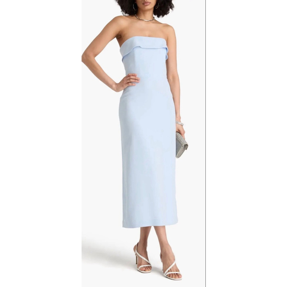 NWT Veronica Beard Strapless Midi Dress in Light Blue 10 - Picture 3 of 6